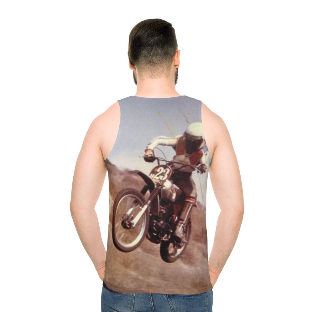 Vintage Motorcycle Motocross Unisex Tank Top - men back