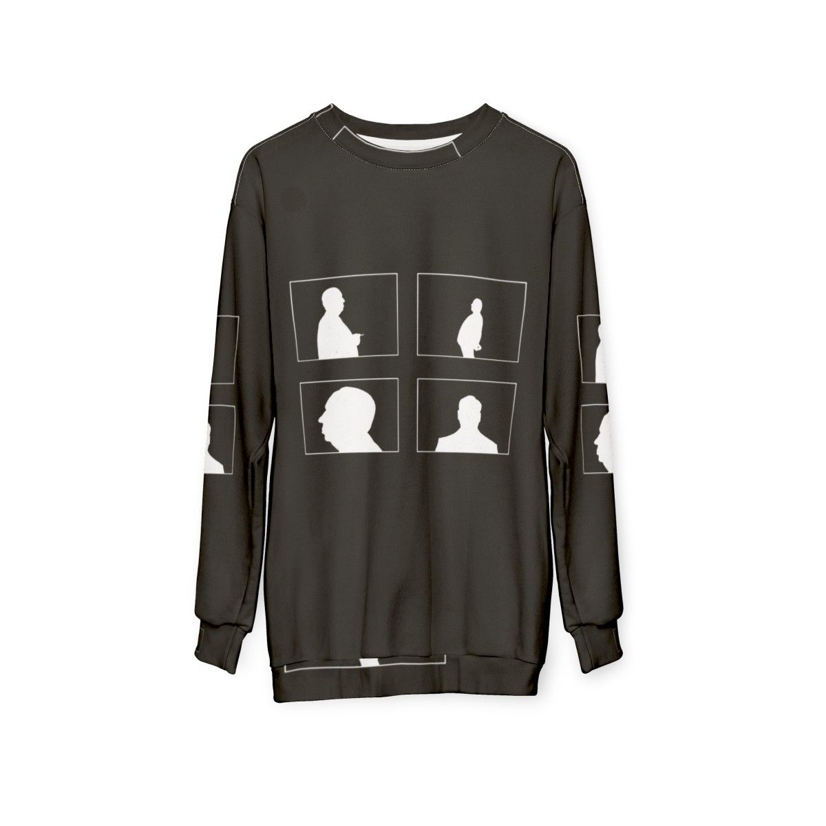 Alfred Hitchcock Shadows Sweatshirt - Iconic Fan Art - hanging