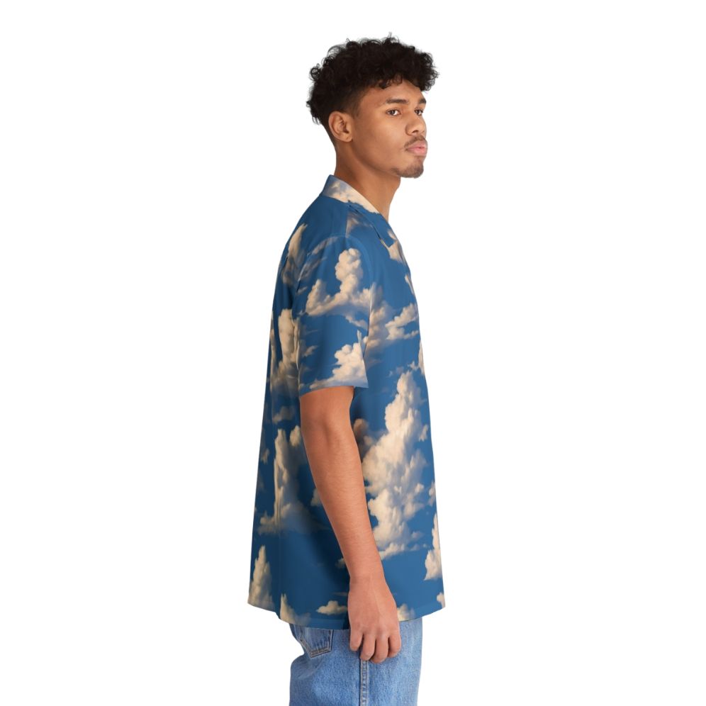 Cloudy Sky Hawaiian Shirt with Vibrant Nature Inspired Print - People Pight