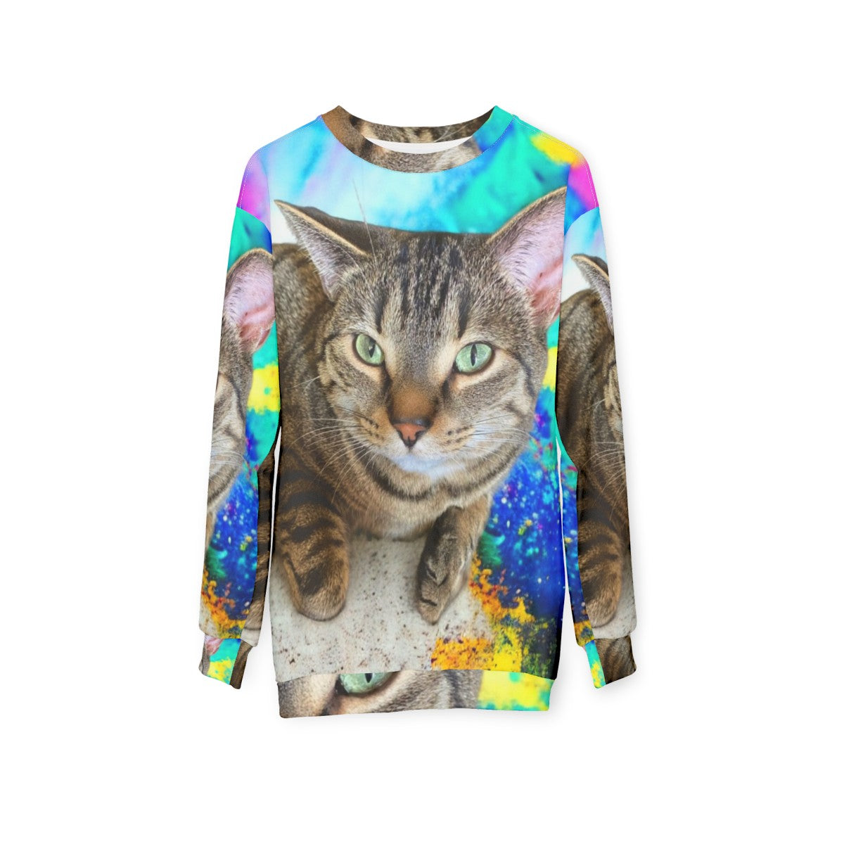 Psychedelic tie dye pattern sweatshirt - hanging