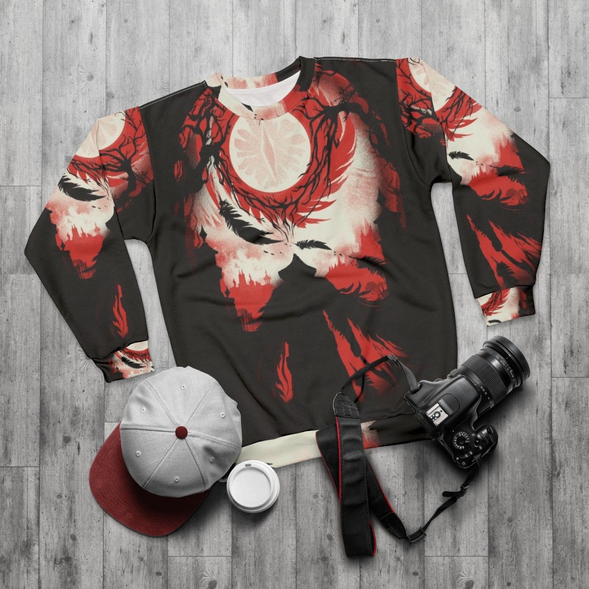 Nightly Hunt Begins Dark Souls Bloodborne Gaming Sweatshirt - flat lay