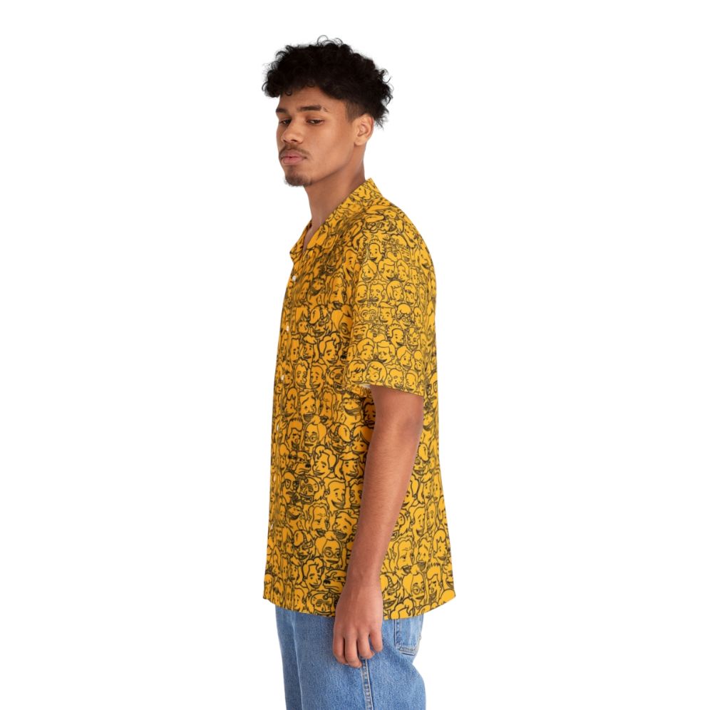 Big Mouth Character Pattern Hawaiian Shirt - People Left