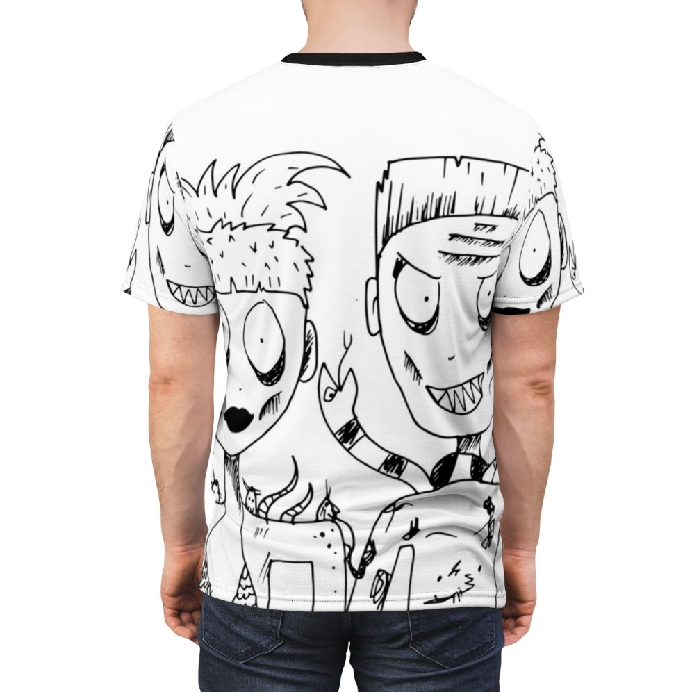 Die Antwoord-inspired AOP t-shirt with Yolandi and Ninja graphic - men back