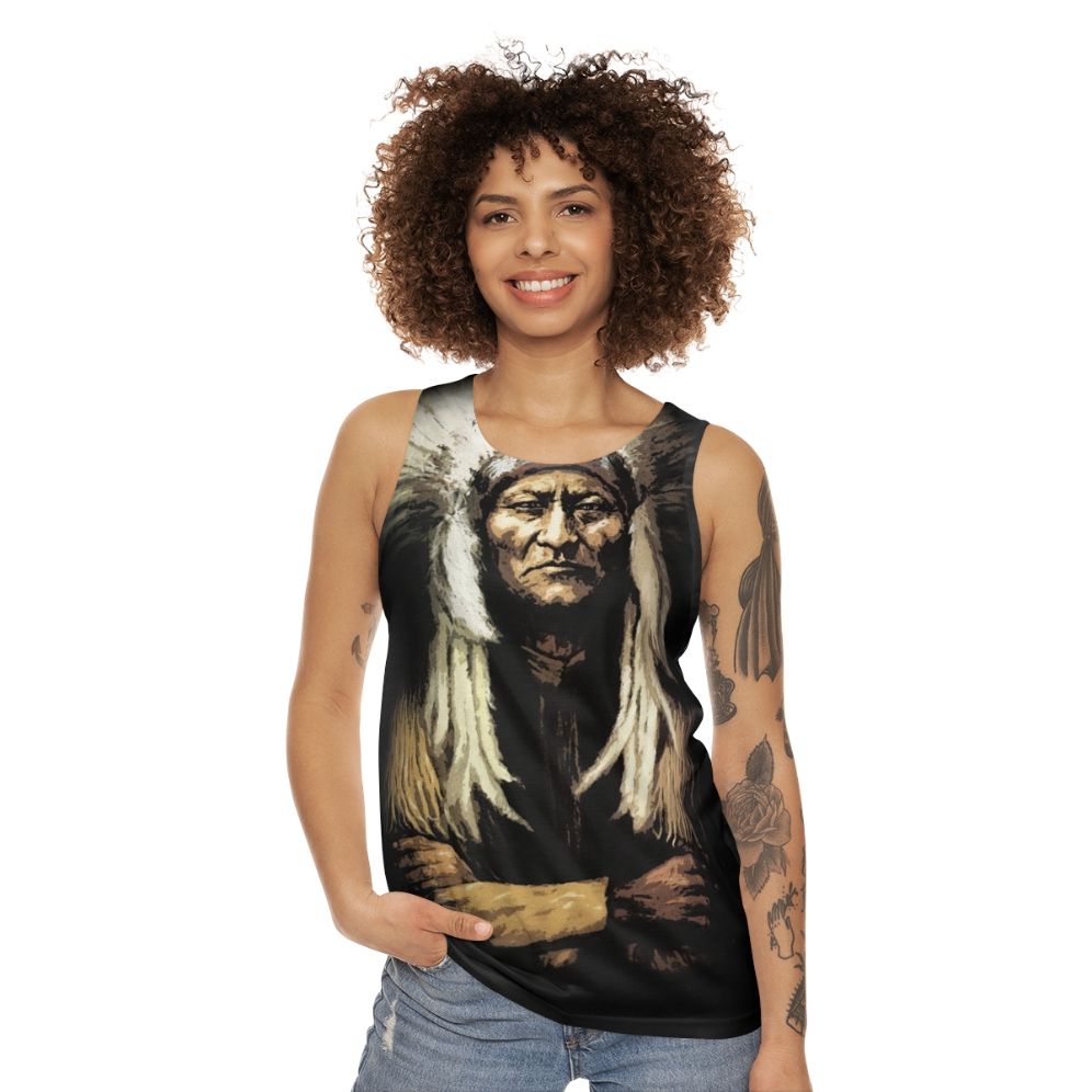 Sitting Bull Native American Tribal Unisex Tank Top - women