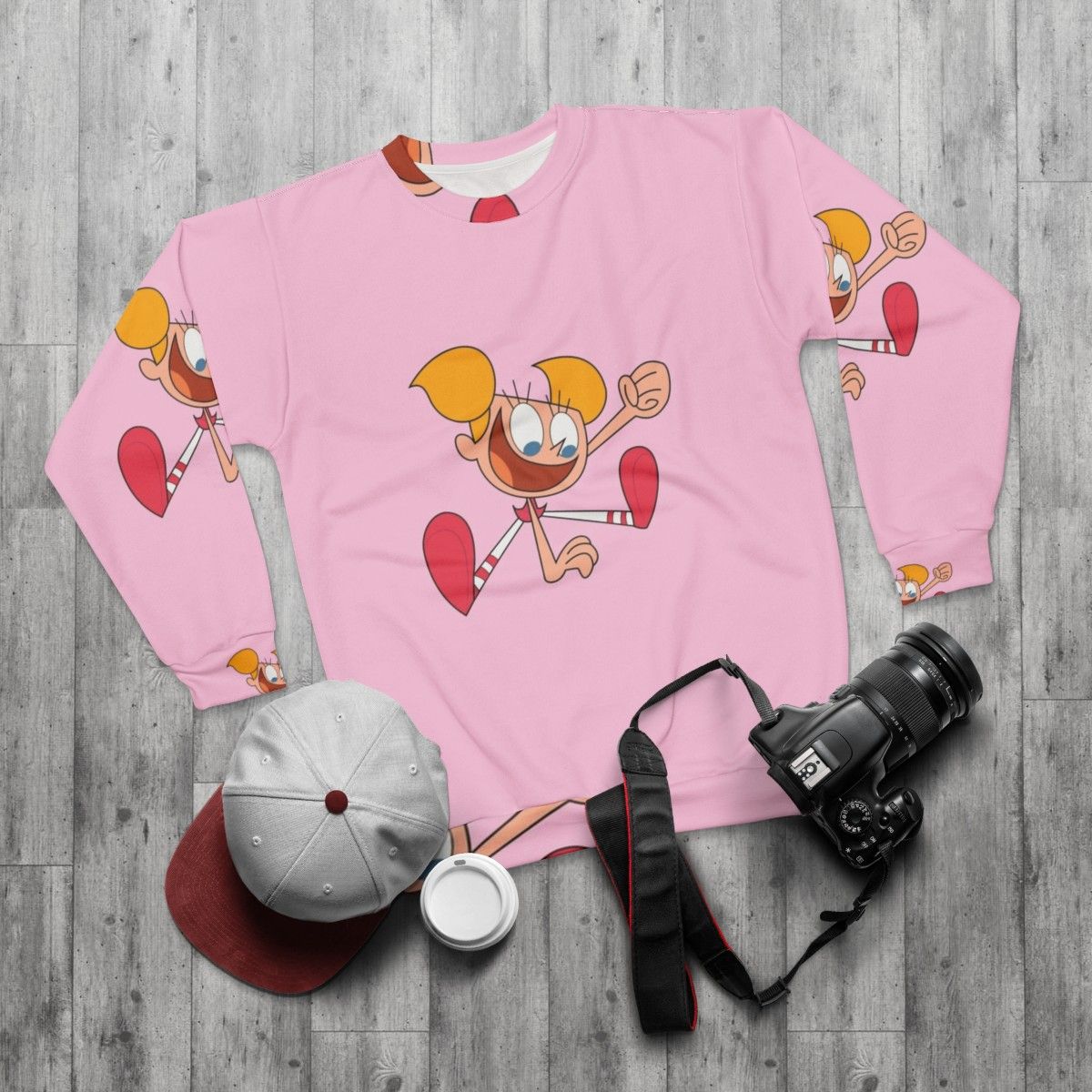 Didi Sweatshirt for kids featuring Dexter's Laboratory cartoon - flat lay