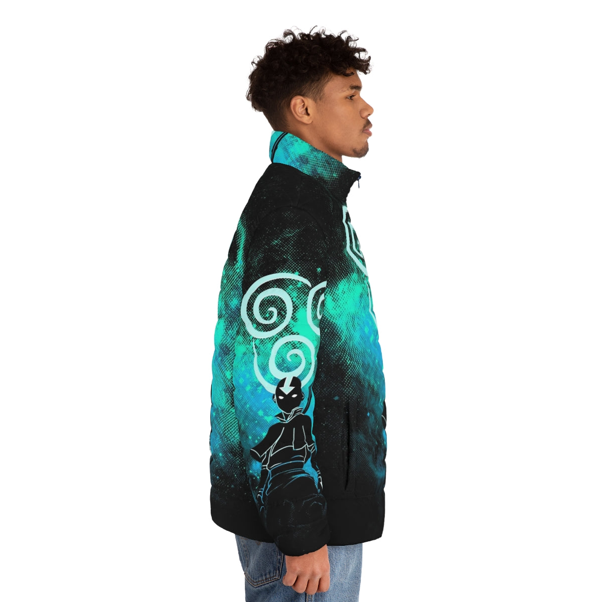 Air Art Puffer Jacket with Avatar and Airbender inspired design - men side right