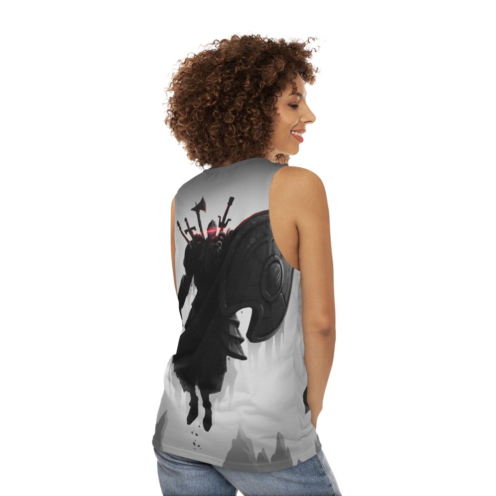 Unisex Dark Souls Praise the Sun Tank Top - women back