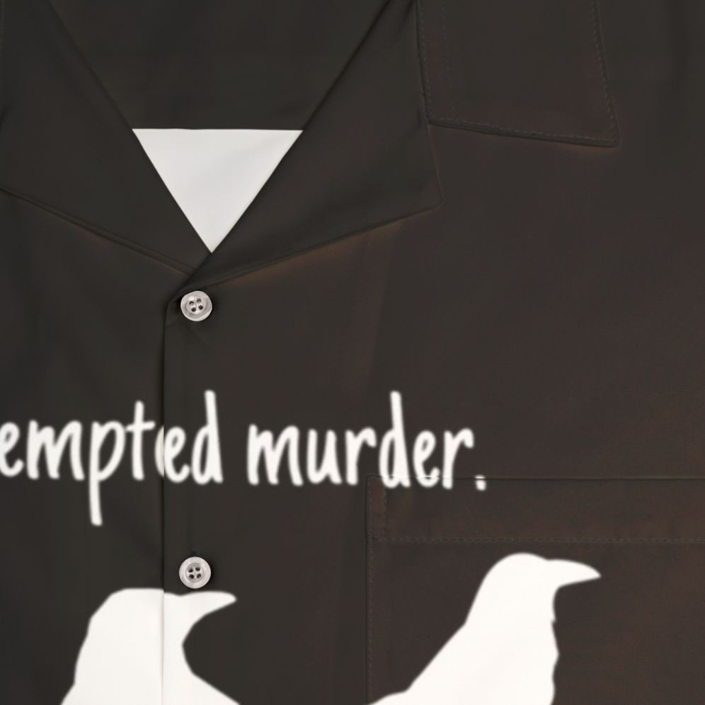 Attempted Murder Design Hawaiian Bird Shirt - Detail