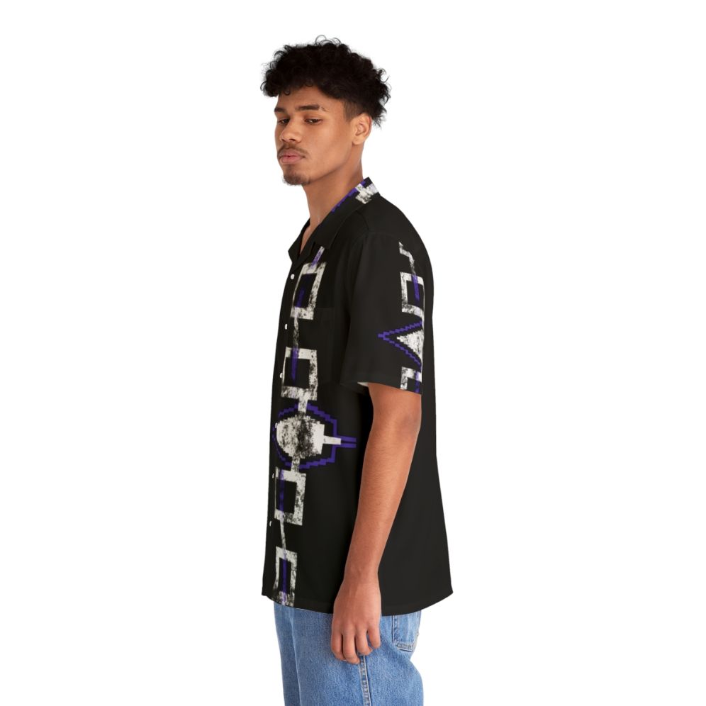 Haudenosaunee Hiawatha Belt Hawaiian Shirt with Native American Tribal Motif - People Left