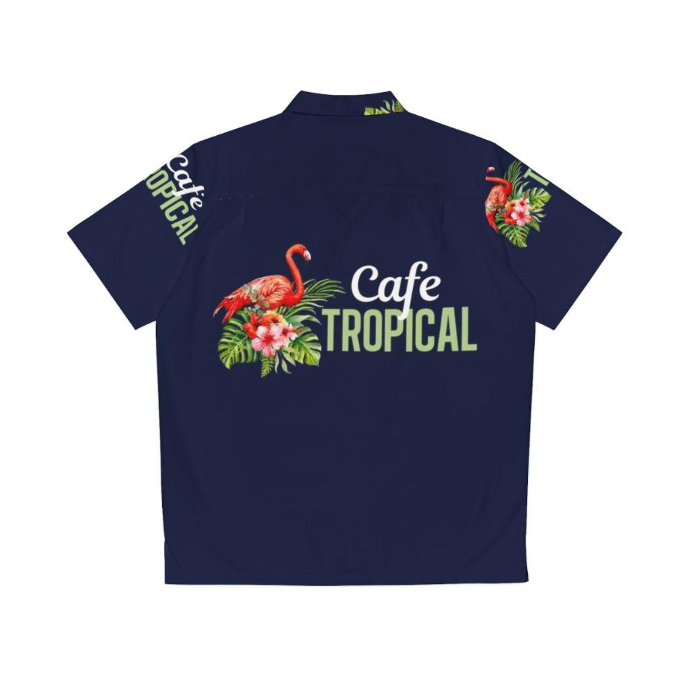 Schitt's Creek Cafe Tropical Hawaiian Shirt featuring tropical flowers and flamingos - Back