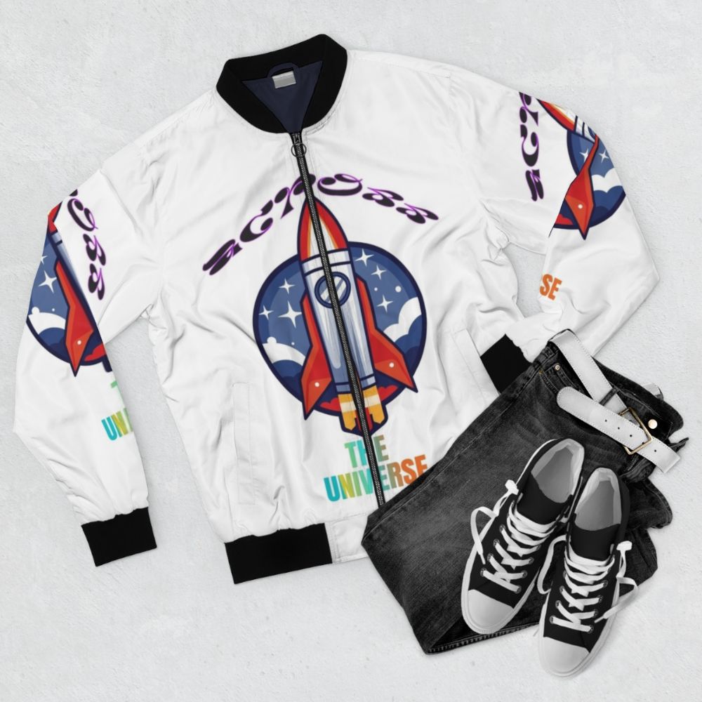 Across the Universe Beatle-inspired Bomber Jacket - Flat lay