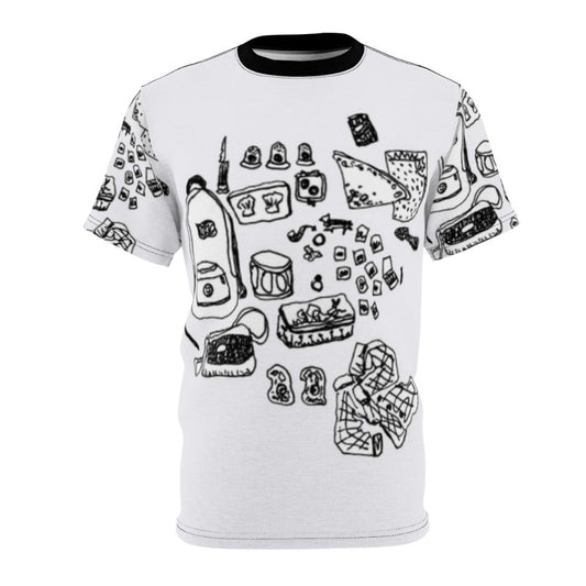 Graphic t-shirt featuring outdoor activities design for indie music enthusiasts