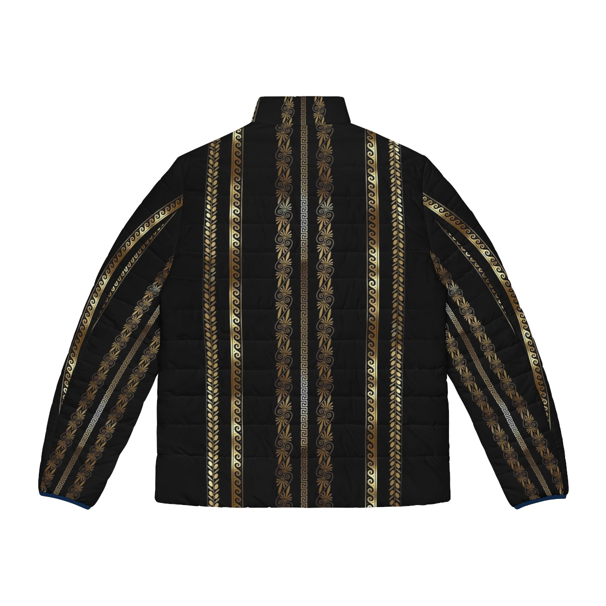 Gold puffer jacket with Greek key pattern - Back