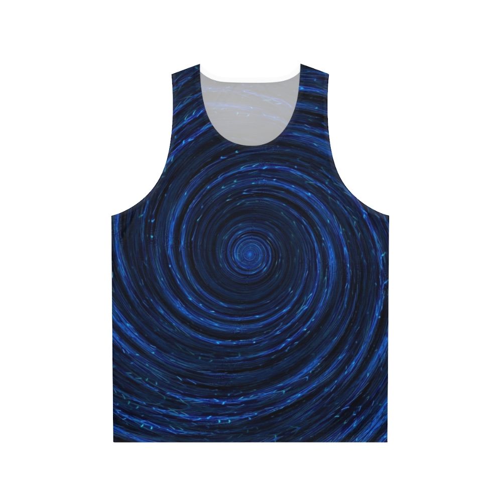 Unisex tank top with abstract ocean wave design