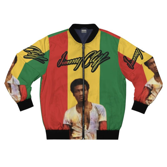 Jimmy Cliff Reggae Bomber Jacket with Rastafarian and Jamaican Influences