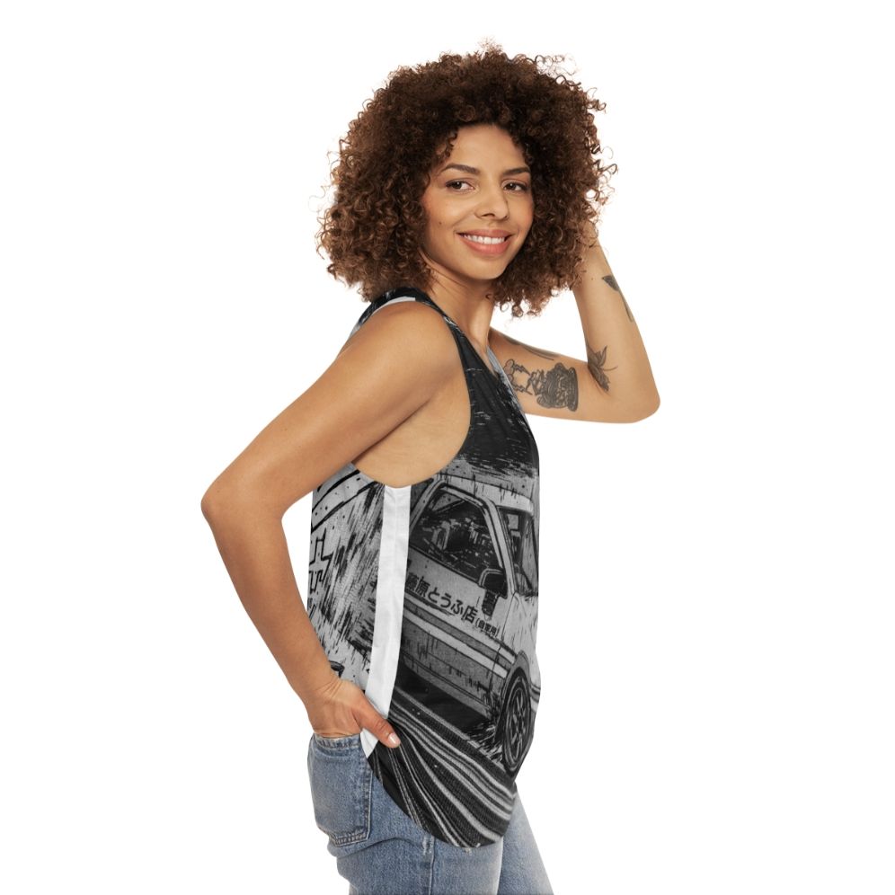 Initial D Ae86 drifting unisex tank top - women side