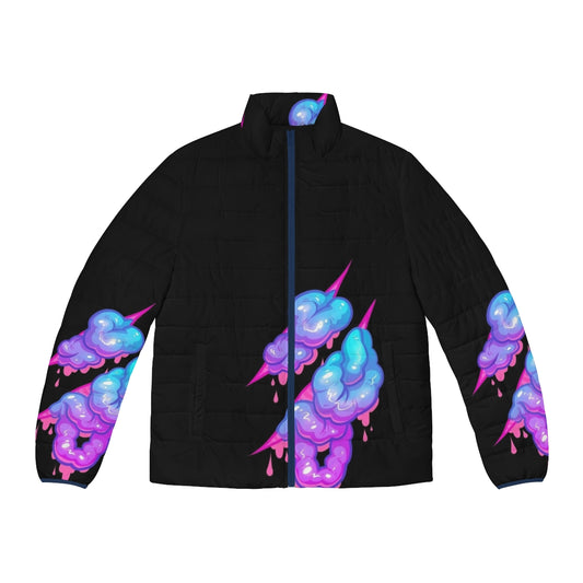 Reversible Inside Out Puffer Jacket with pastel, goth, and candy aesthetic