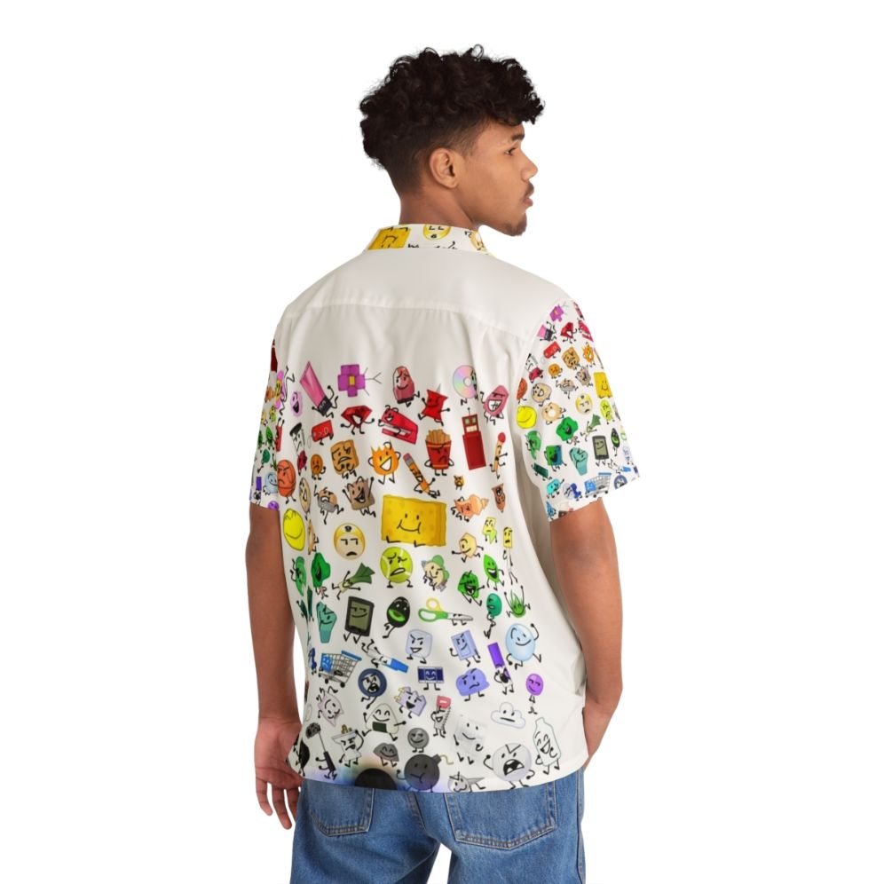 Vibrant Hawaiian shirt featuring popular characters from BFDI and TPOT - People Back