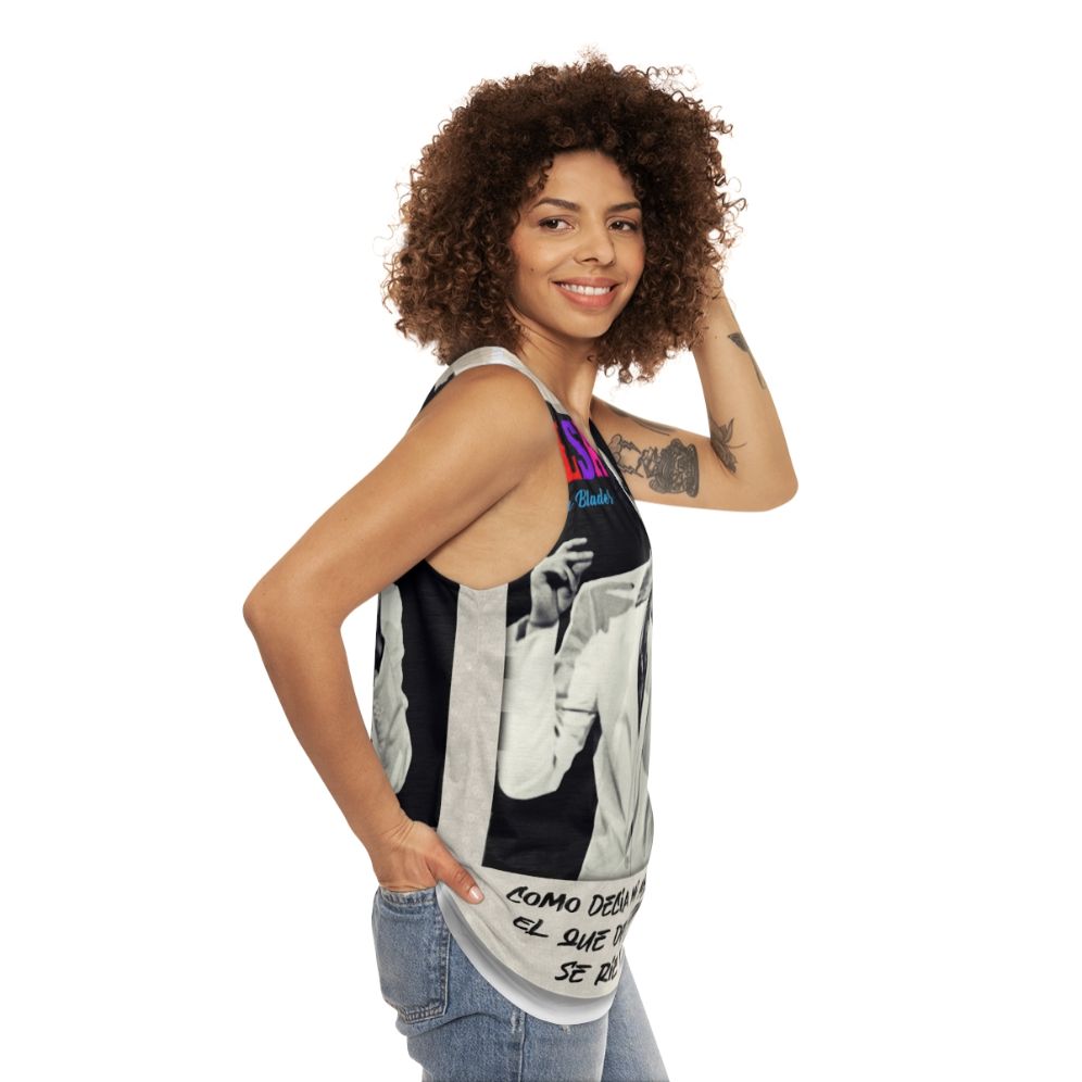 Ruben Blades Decisiones Unisex Salsa Music Tank Top - women side