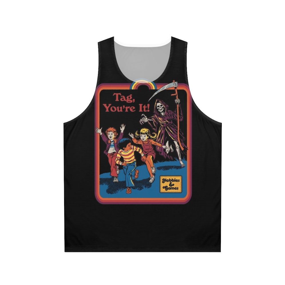 Retro Grim Reaper "Tag, You're It" Unisex Tank Top