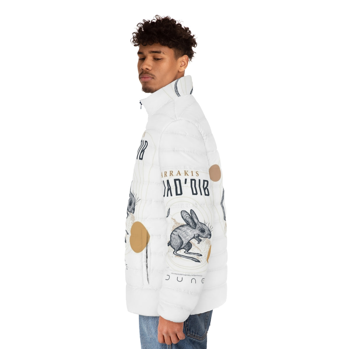 Dune 2020 Muaddib Puffer Jacket - Arrakis Desert Inspired Fashion - men side left