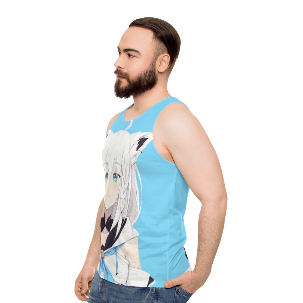 Shirakami Fubuki Hololive Virtual Youtuber Unisex Tank Top - men side