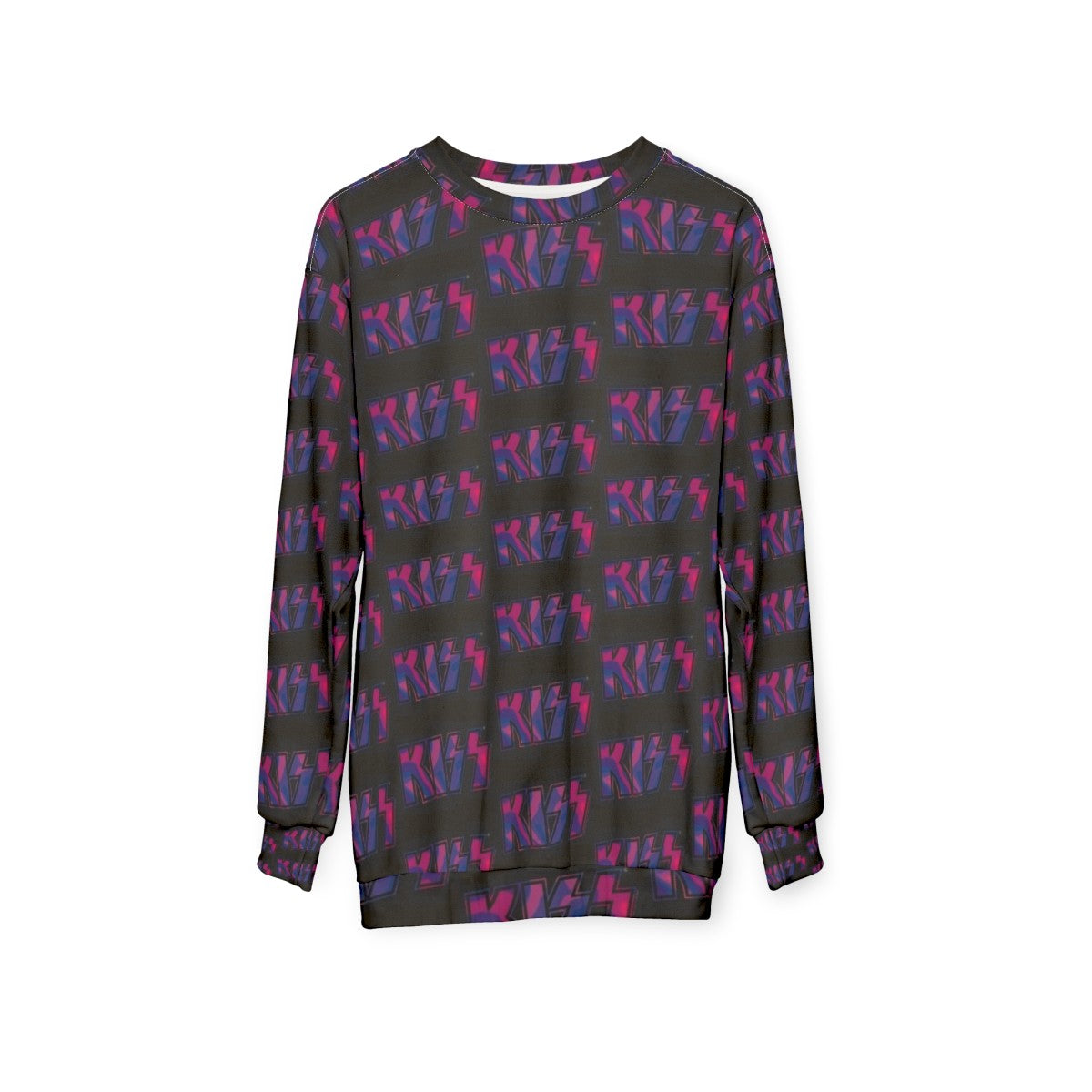 Kiss the Band Pink and Purple Tie Dye Sweatshirt - hanging