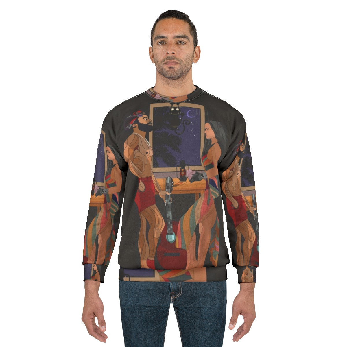 Guava Island Movie Inspired Sweatshirt with Cat Design - men