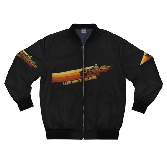 Vintage-style bomber jacket with sci-fi inspired design, featuring imagery from the TV series "The Expanse"