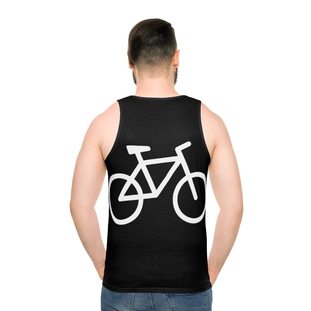 White bicycle unisex tank top - men back