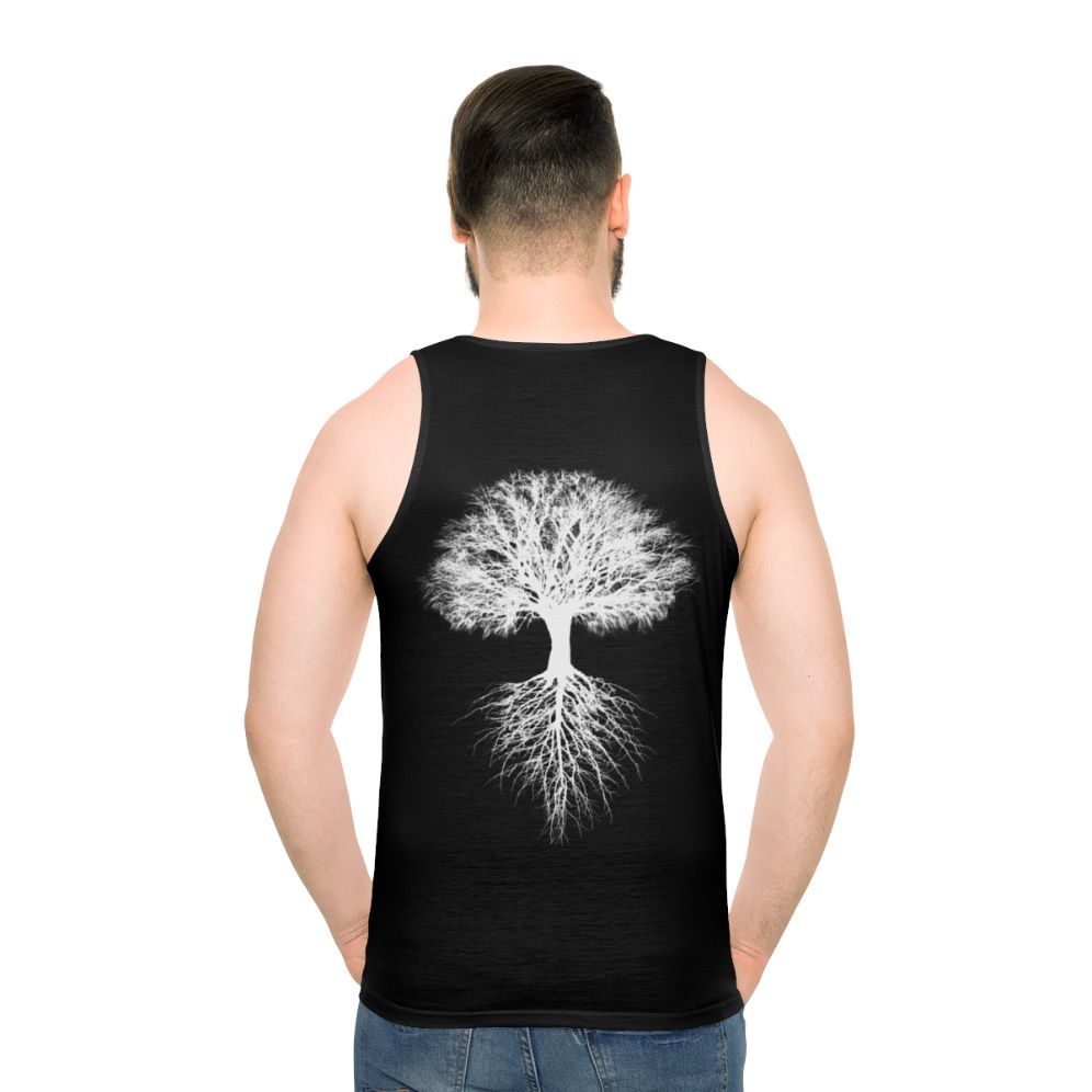 Eco-friendly tree of life unisex tank top - men back