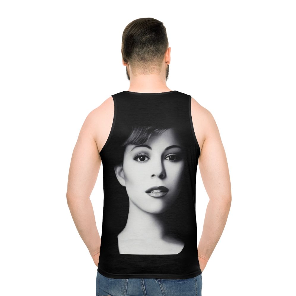 Unisex tank top with an illustrative design of a music legend from the 1990s - men back