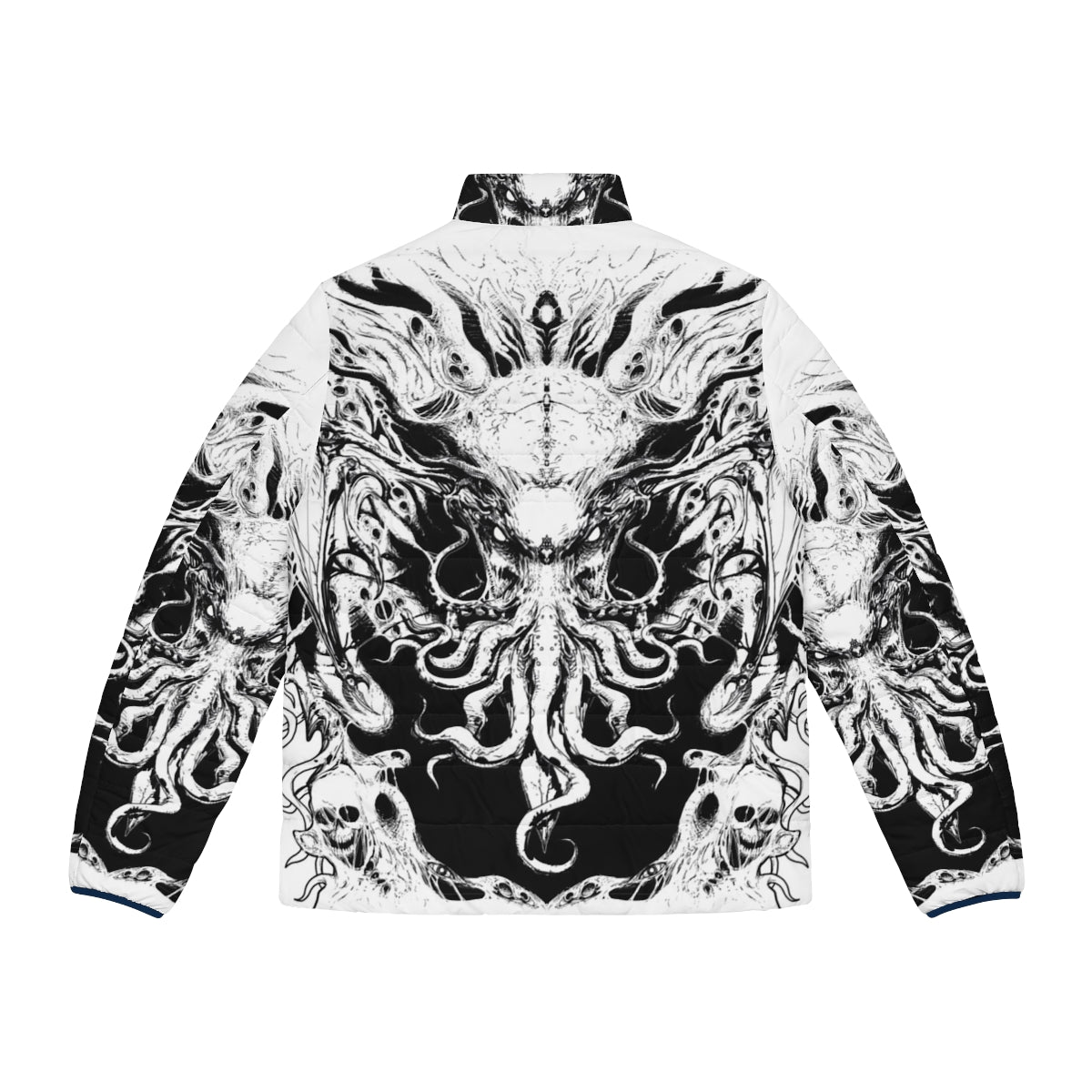 Cthulhu puffer jacket with cosmic horror design - Back