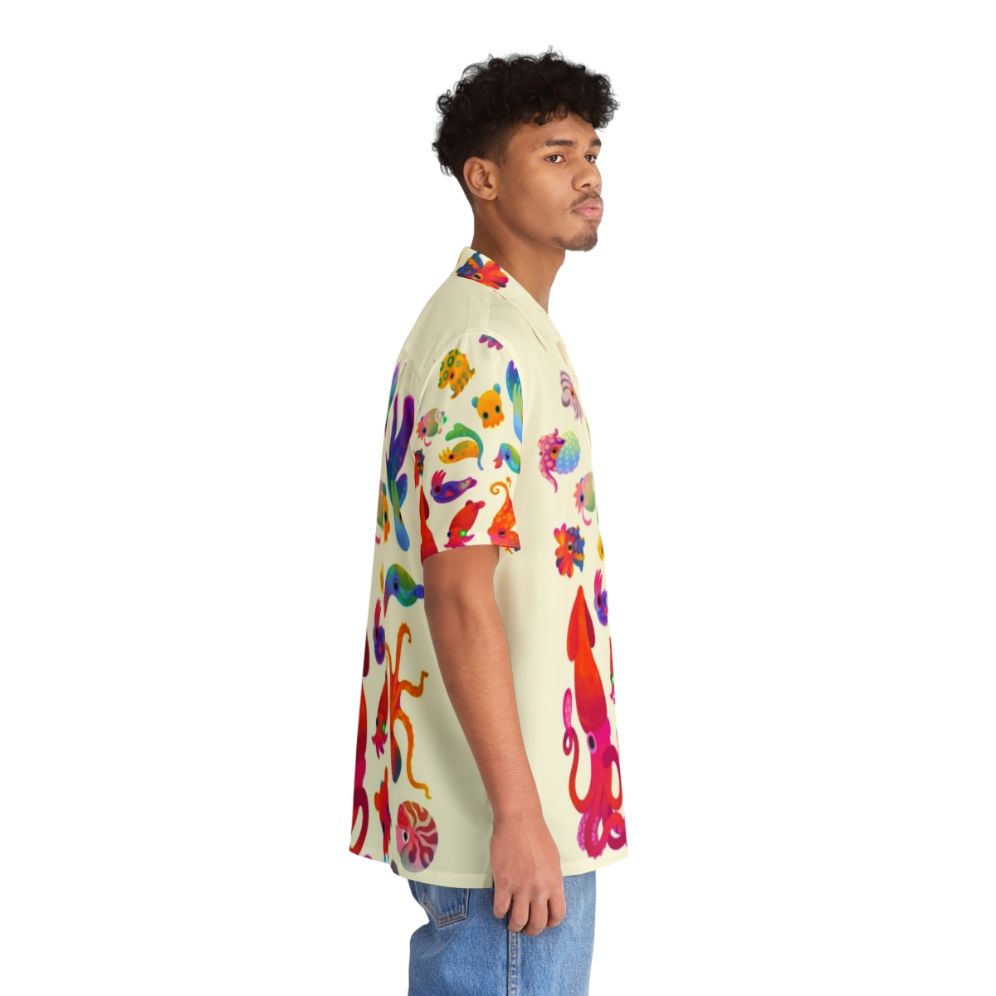 Cephalopod Hawaiian Shirt featuring a vibrant print of marine life - People Pight