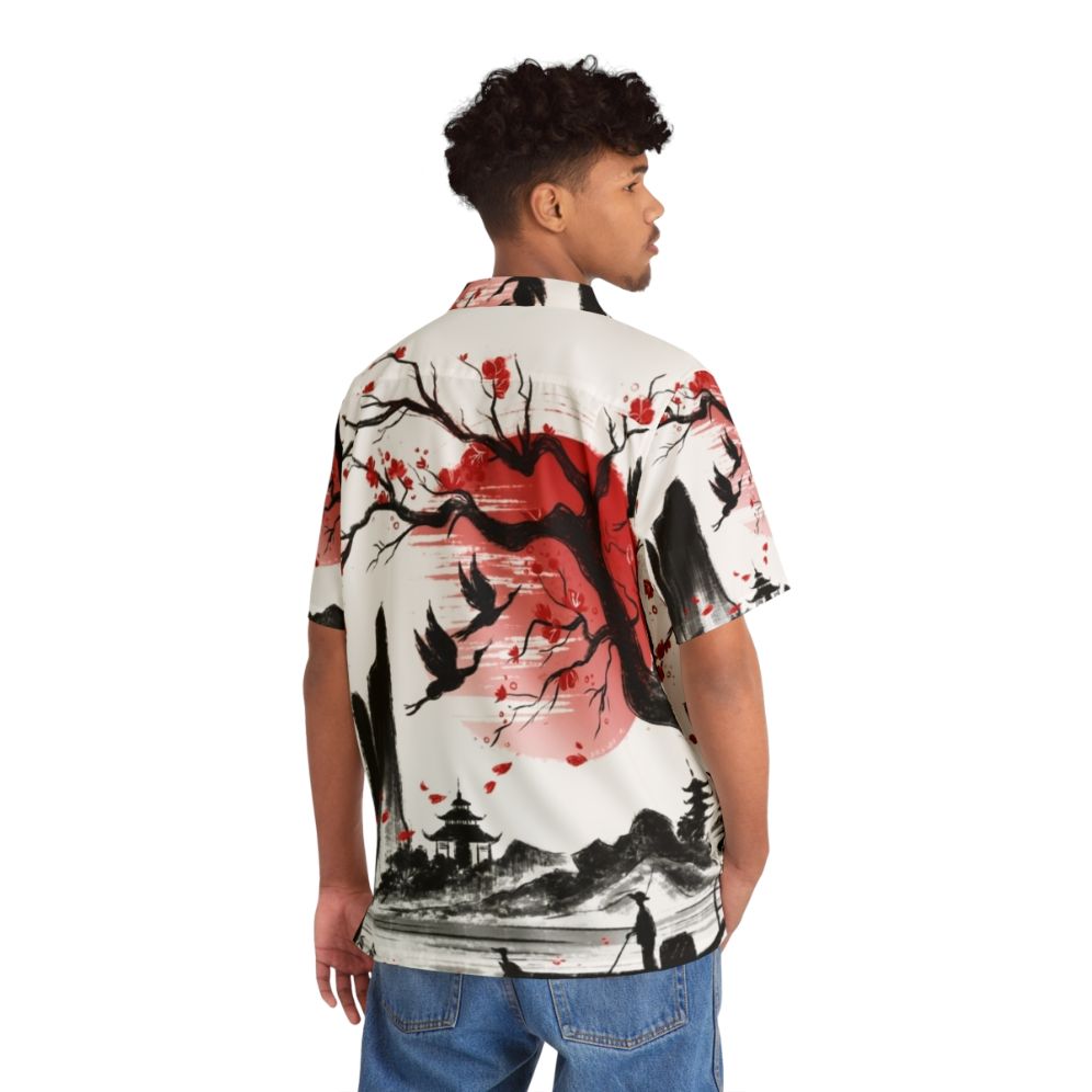 Japanese Hawaiian floral landscape shirt - People Back