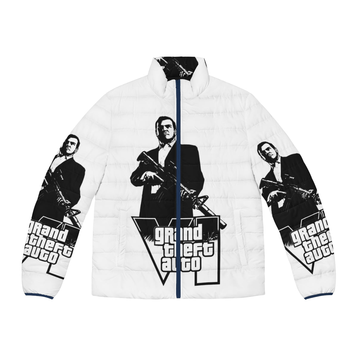 Grand Theft Auto Puffer Jacket featuring iconic GTA game elements