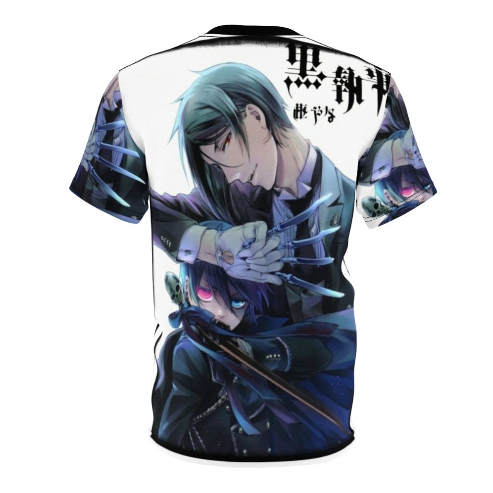 Black Butler inspired all-over-print t-shirt with anime character designs - Back