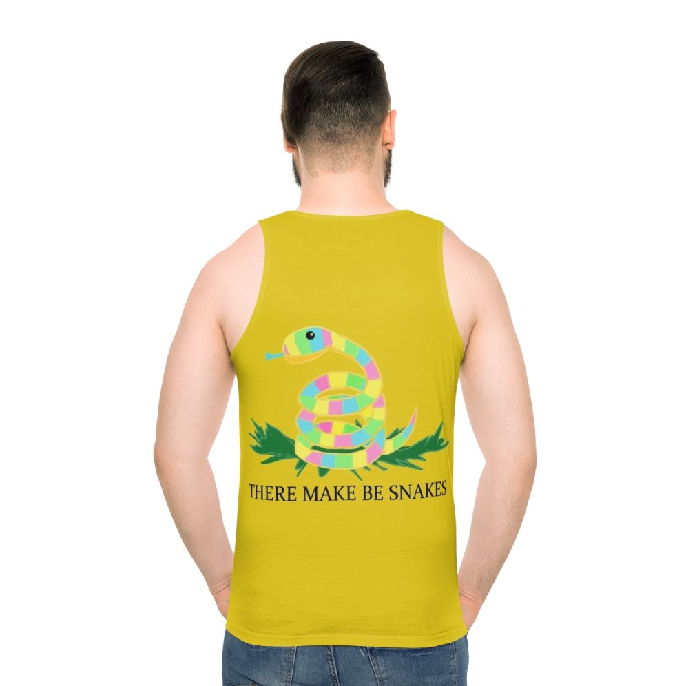 Unisex tank top with snake graphic - men back