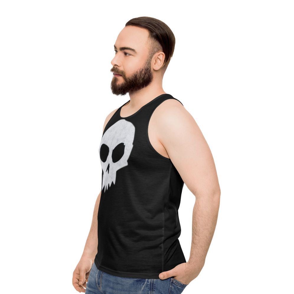 Unisex tank top with Toy Story-inspired skull and punk design - men side