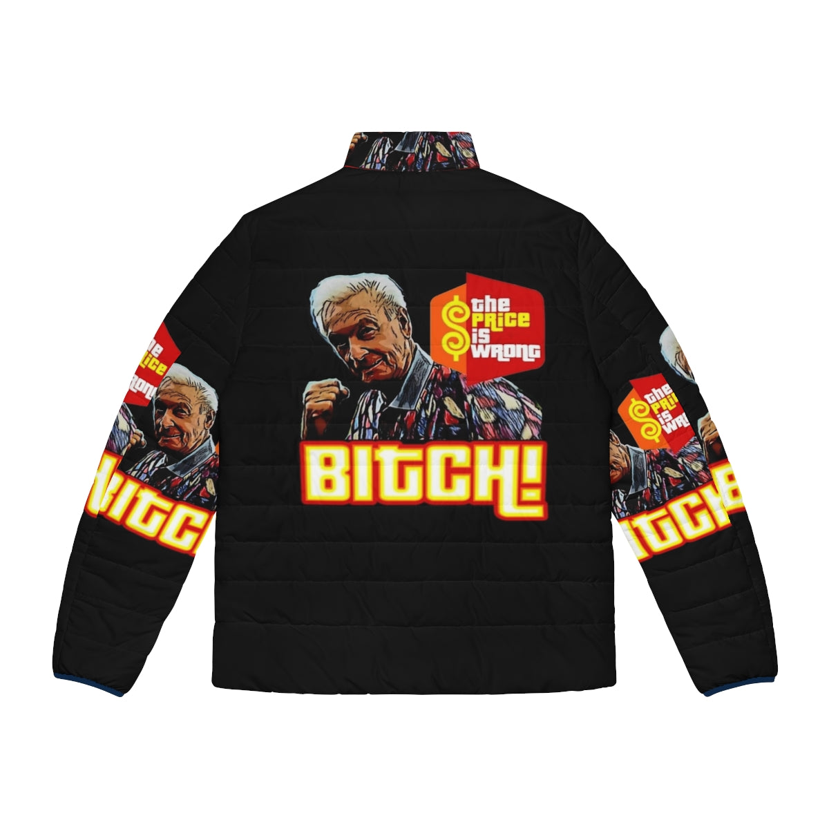 The Price Is Wrong Puffer Jacket with Christmas Vacation inspired design - Back