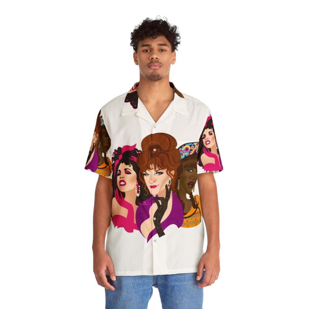 To Wong Foo' Inspired Hawaiian Shirt with Vibrant Tropical Patterns - People Front