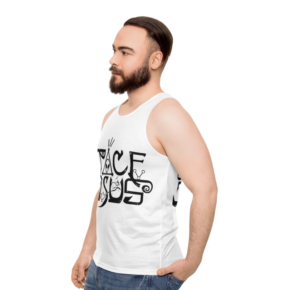 Space Jesus Logo Unisex Tank Top - men side