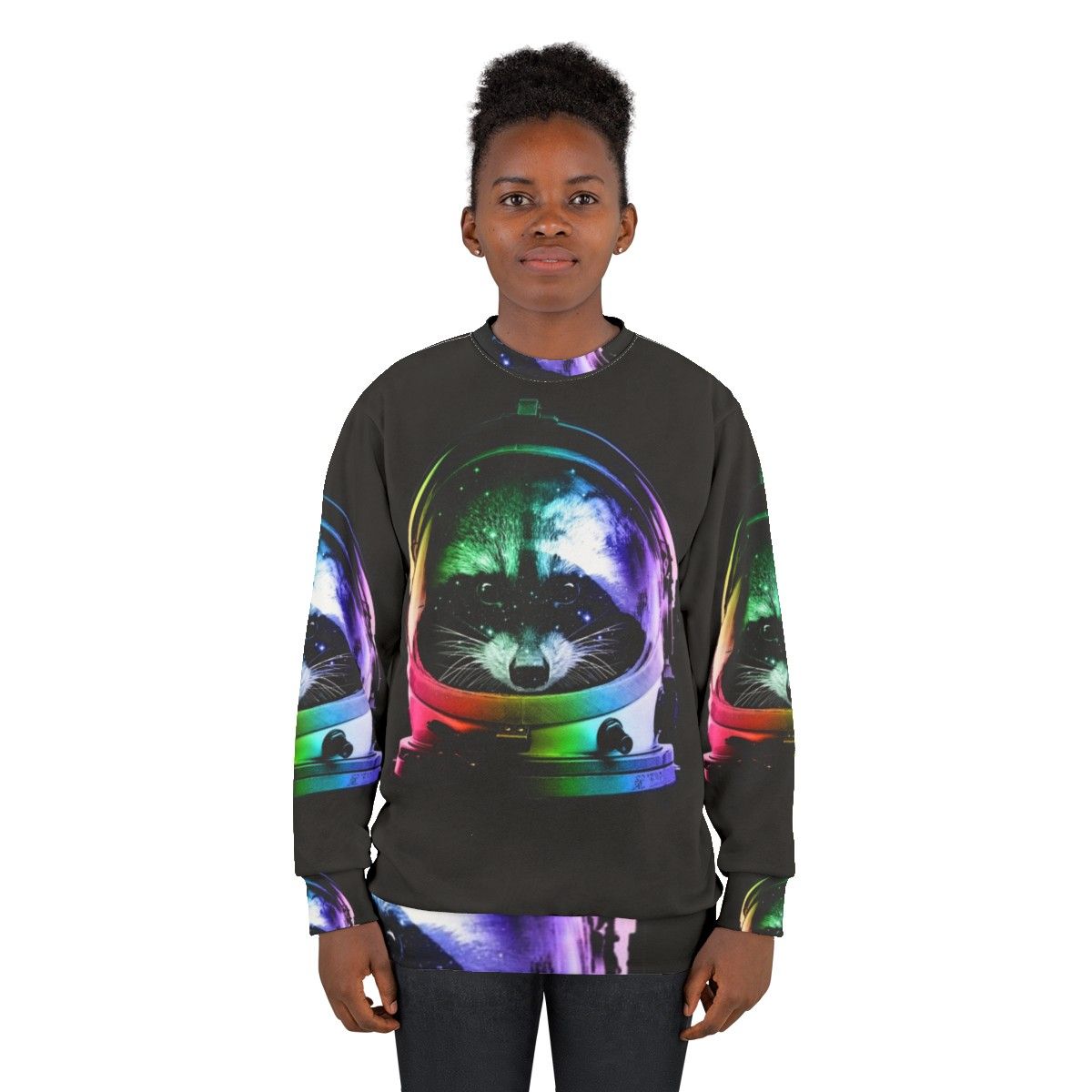 Astronaut Raccoon Sweatshirt - Cosmic Creature Design - women