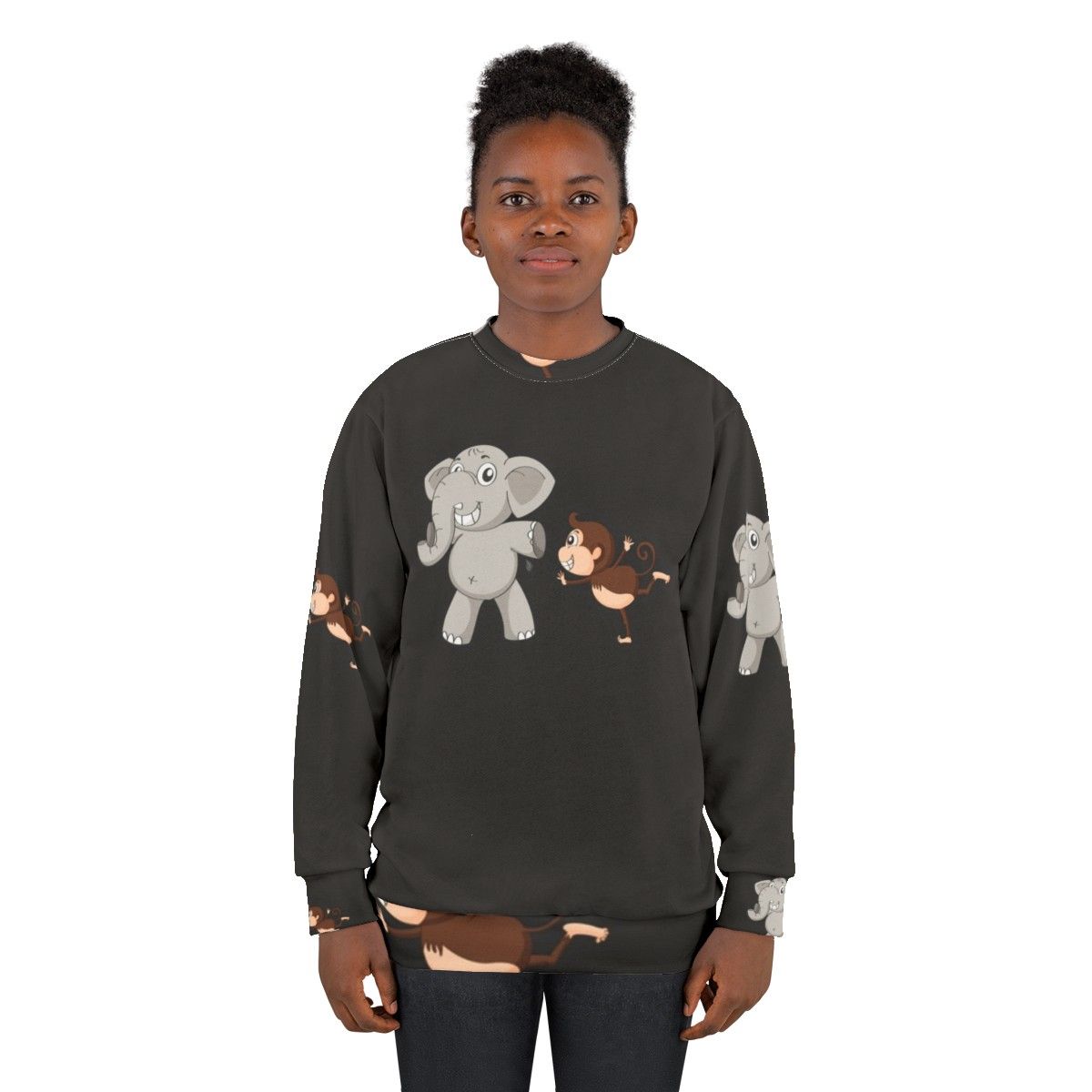 Legendary Animals Graphic Sweatshirt featuring Mystic Dragon and Lightning Design - women