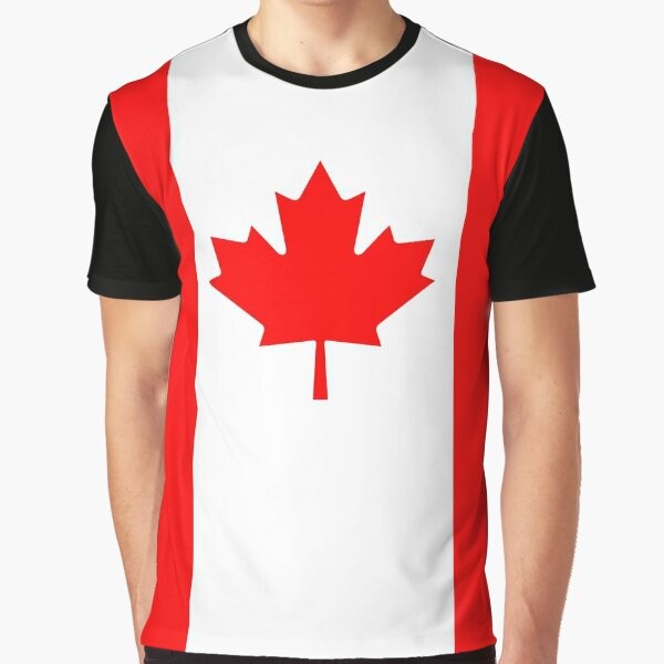 Canada Flag Graphic T-Shirt - Celebrate Canadian national pride with this stylish graphic tee featuring the iconic Canadian flag.