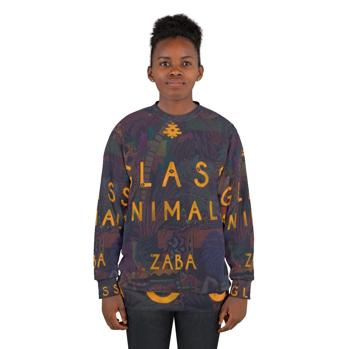 Glass Animals Trippy Sweatshirt with Indie Pop Album Art Design - women