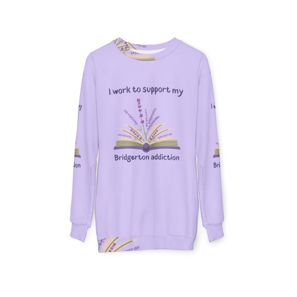 Bridgerton themed sweatshirt with floral design - hanging