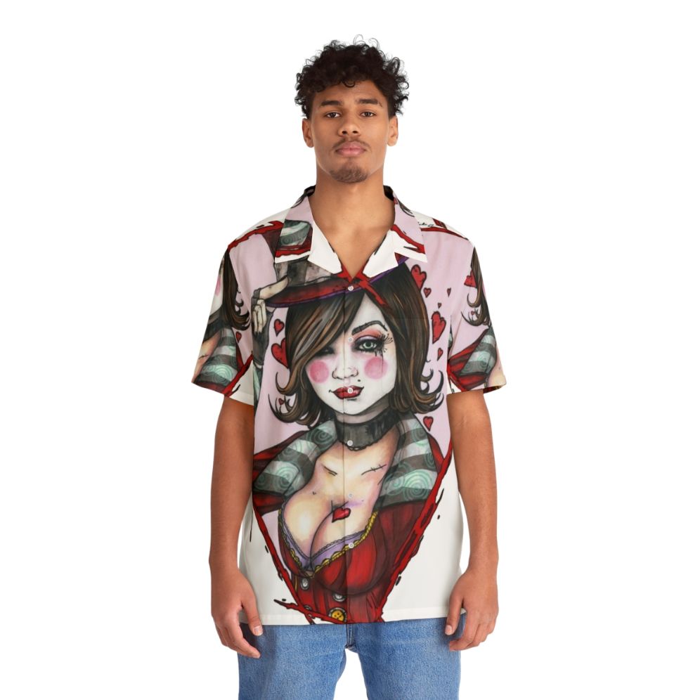 Moxxi Hawaiian Shirt with Tropical Print Design - People Front