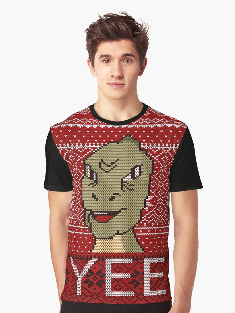 Ugly Christmas Sweater 2019 - Yee Meme Dinosaur Graphic T-Shirt - Men