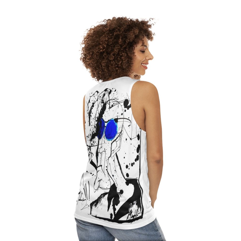 Hunter S. Thompson Gonzo Unisex Tank Top with Ink Splatter Design - women back